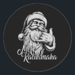 Sticker Rond Mele Kalikimaka Santa Claus Hawaïen Christmas Haw<br><div class="desc">Mele Kalikimaka Santa Claus Hawaiian Christmas Hawaii Spirit</div>