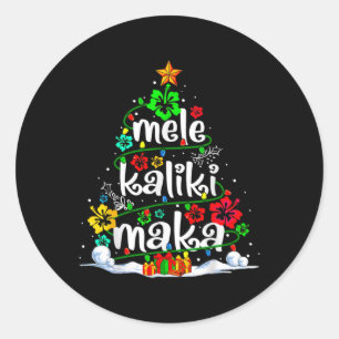 Sticker Rond Mele Kalikimaka Tropical Christmas Hawaiian Père N