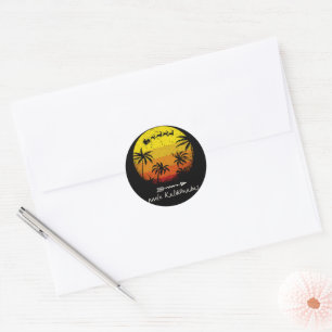 Sticker Rond Mele Kalikimaka Vintage Christmas Père Noël Reinde