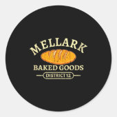 Sticker Rond Mellark Baked Good Funny Baking Quote Bakery Bread (Devant)