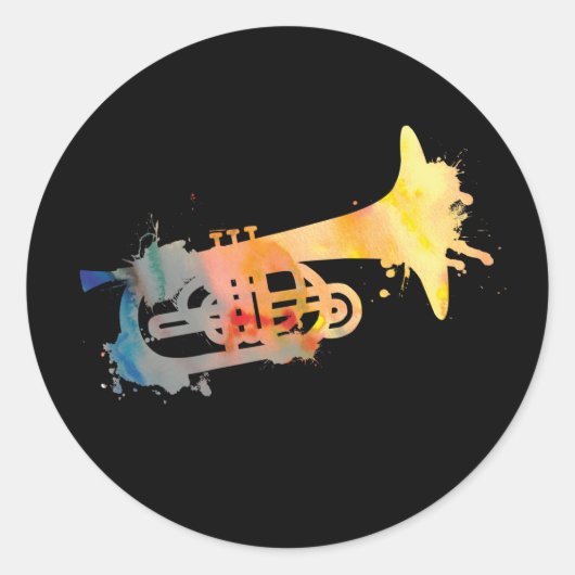 Sticker Rond Mellophone de peinture (Devant)