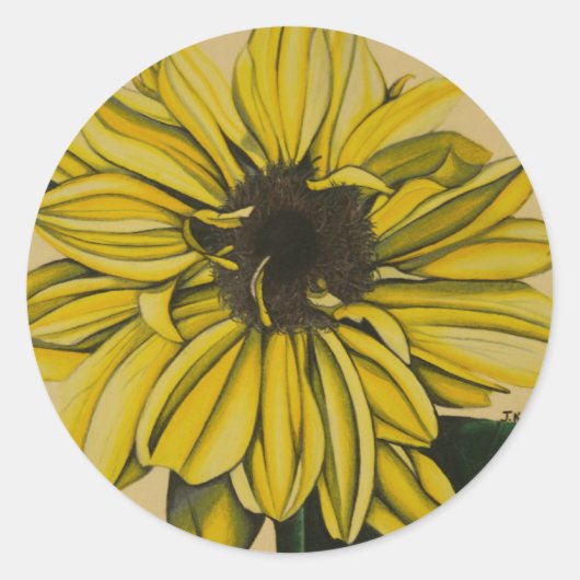 Sticker Rond Mellow Yellow par Jenny Koch (Devant)