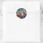 Sticker Rond Mélodie en bleu (Sac)
