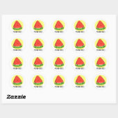 Sticker Rond Melon-choly Funny Sad Watermelon Pun (Feuille)