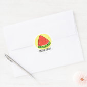 Sticker Rond Melon-choly Funny Sad Watermelon Pun (Enveloppe)