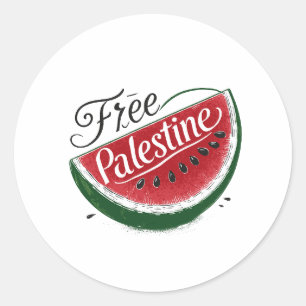 Sticker Rond melon d'eau pour la Palestine libre