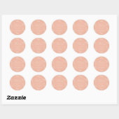 Sticker Rond Melon Pink Elegant Feuille Merci Mariage (Feuille)