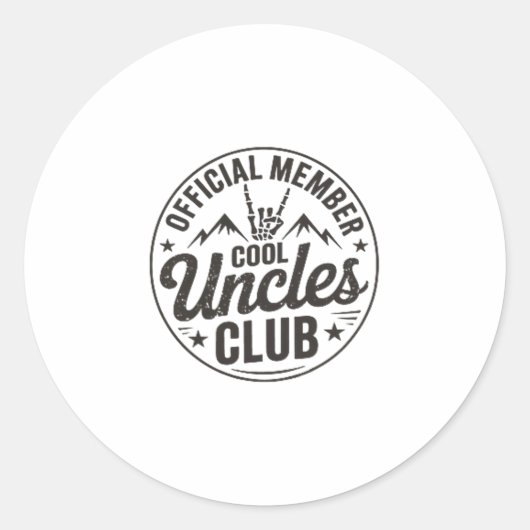 Sticker Rond Member Cool Uncles Club Funny Uncle Father's Day (Devant)