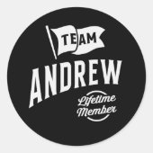 Sticker Rond Membre de l'équipe Andrew Lifetime (Devant)