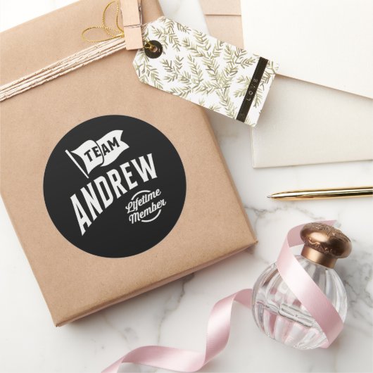 Sticker Rond Membre de l'équipe Andrew Lifetime (Cadeaux)