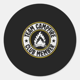 Sticker Rond Membre de l'équipe du club de feu de camp en campi