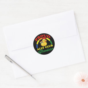 Sticker Rond Membre du Proud Ally Club Canard en Caoutchouc Arc