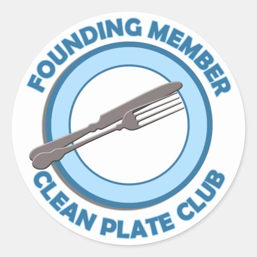 Sticker Rond Membre fondateur de Clean Plate Club (Devant)