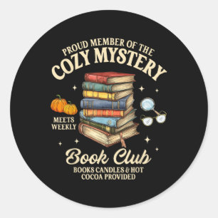 Sticker Rond Membre Lecteur de livres de mystère de la Cozy Mys