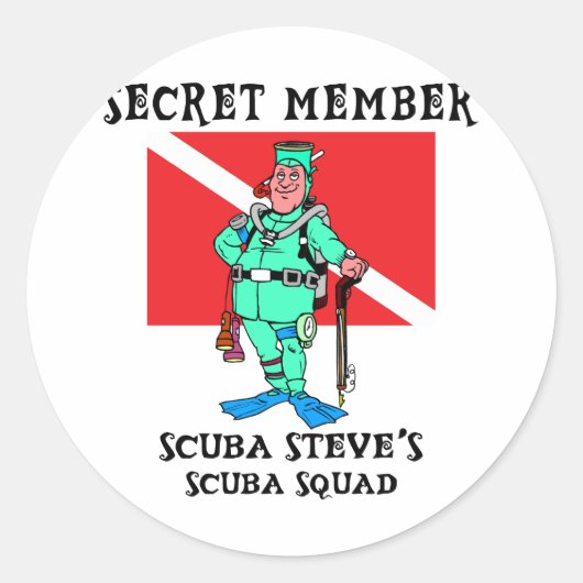 Sticker Rond Membre secret SCUBA Steve (Devant)