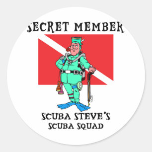 Sticker Rond Membre secret SCUBA Steve