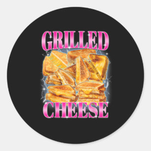 Sticker Rond Mème alimentaire amusant Fromage Grillé Sandwiches