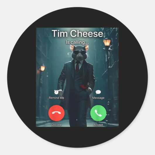 Sticker Rond Mème au fromage Tim (Devant)
