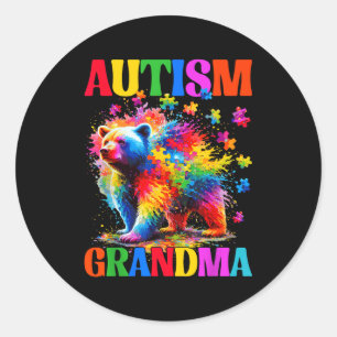 Sticker Rond Mémé autisme journée de sensibilisation à l'autism