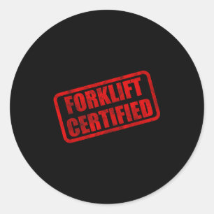 Sticker Rond mème certifié chariot élévateur drôle 