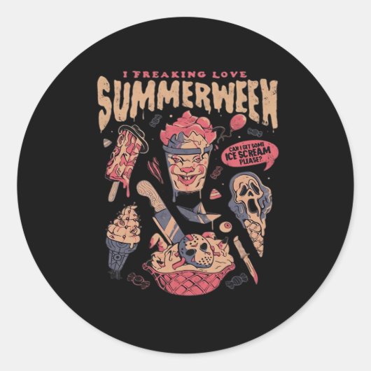 Sticker Rond Mème classique Summerween (Devant)