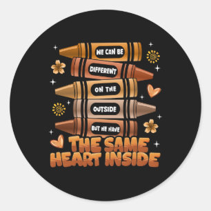 Sticker Rond Même cœur à l'intérieur du mois de l'histoire des