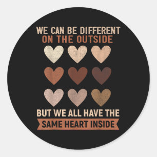 Sticker Rond Même coeur à l'intérieur du Mois de l'histoire des