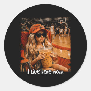 Sticker Rond Mème de baseball J'habite ici maintenant Jour de m