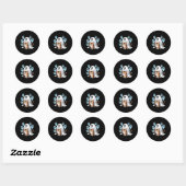Sticker Rond Mème de chat drôle Soky Halloween minou (Feuille)