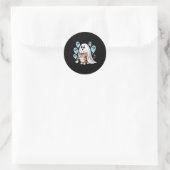Sticker Rond Mème de chat drôle Soky Halloween minou (Sac)