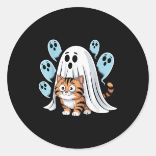 Sticker Rond Mème de chat drôle Soky Halloween minou