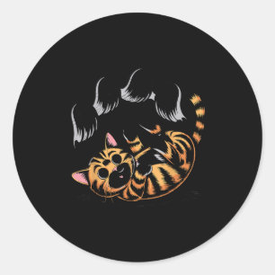 Sticker Rond Mème de chat fantôme drôle d'Halloween Soky Kitty