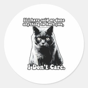 Sticker Rond Mème de chat grincheux drôle pour les propriétaire