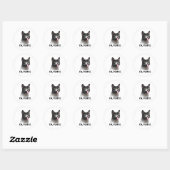 Sticker Rond Meme de chat mignon Ew People (Feuille)