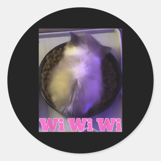 Sticker Rond Mème de chat Wiwiwi (Devant)
