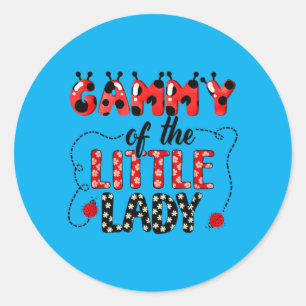 Sticker Rond Mémé de la fille d'anniversaire coccinelle