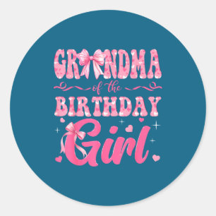 Sticker Rond Mémé de la fille qui fête son anniversaire Famille