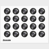 Sticker Rond Mème de loup de folie (Feuille)