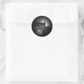 Sticker Rond Mème de loup de folie (Sac)