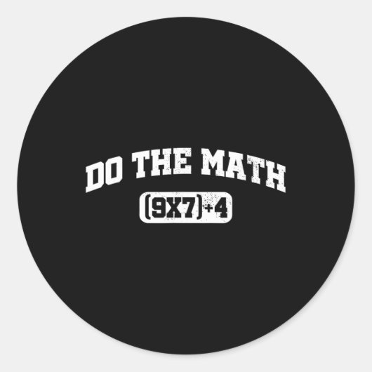 Sticker Rond Mème de maths, Mème de maths 67, Professeur de six (Devant)