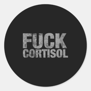 Sticker Rond Meme de pic de cortisol santé anti stress sensibil