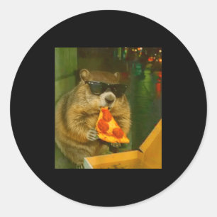 Sticker Rond Mème de rongeur de marmotte fouine mangeant de la