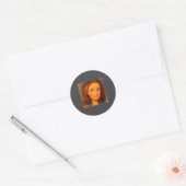 Sticker Rond Mème de visage de poupée dégoûtant drôle (Enveloppe)
