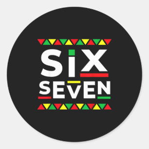 Sticker Rond Meme Drôle 6 7 Six Sept Mois de l'histoire des Noi