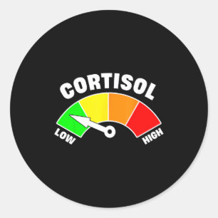 Sticker Rond Mème drôle de niveaux de cortisol bas