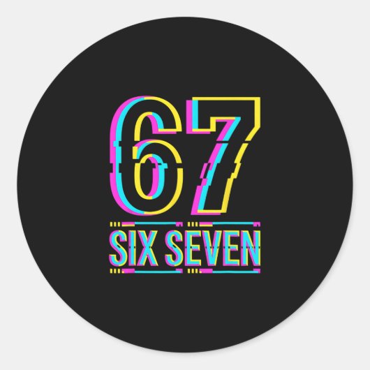 Sticker Rond Mème Gen Alpha Six Sept 6 7  (Devant)