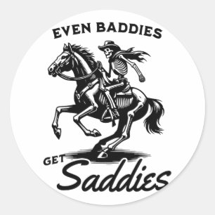 Sticker Rond Même les méchants reçoivent les méchants Drôle Ske