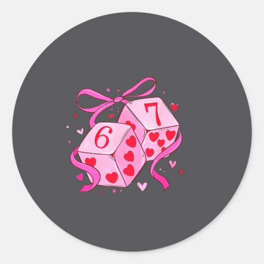 Sticker Rond Meme Playing Cards Valentine,preppy Funny Coquette (Devant)