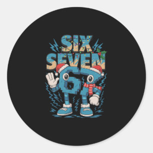 Sticker Rond Mème pour enfants 67 Six Sept 6 7 Brainrot italien