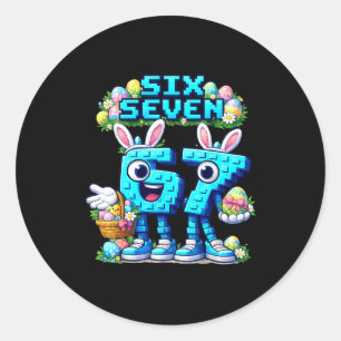 Sticker Rond Mème pour enfants 67 six sept 6 7 jour de Pâques